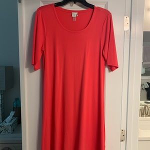 Jersey dress, dark pink size medium